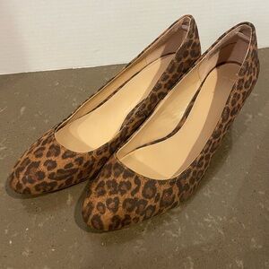 Leopard Print Women's chunky heel shoes